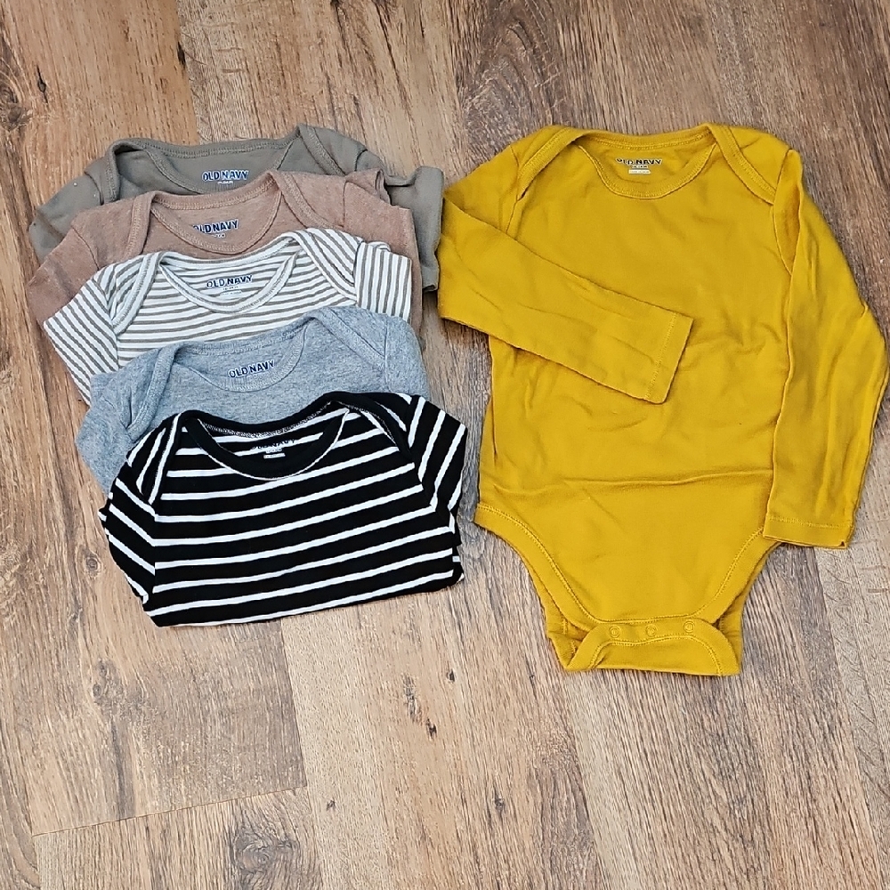 Old Navy Kids Bodysuits - Mustard, Stripes, and Neutrals